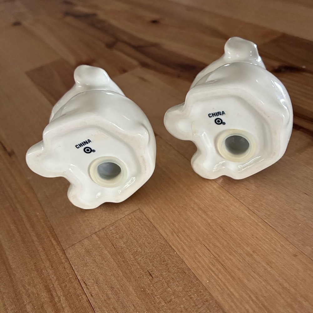 Threshold Stoneware White English Bulldog Cookie Jar Treat Jar with S&P Kitchen - Picture 4 of 8